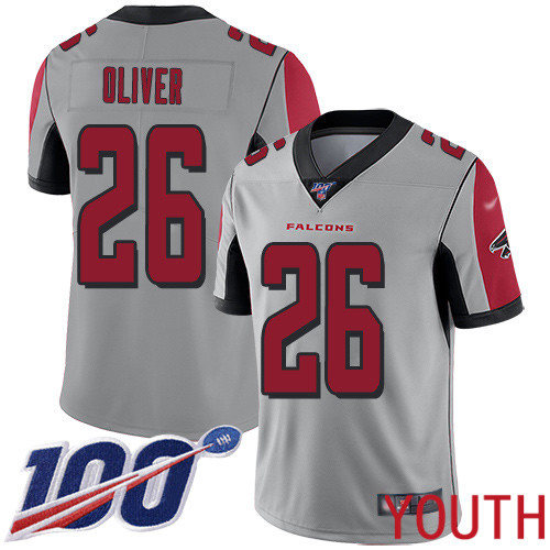 Atlanta Falcons Limited Silver Youth Isaiah Oliver Jersey NFL Football 26 100th Season Inverted Legend